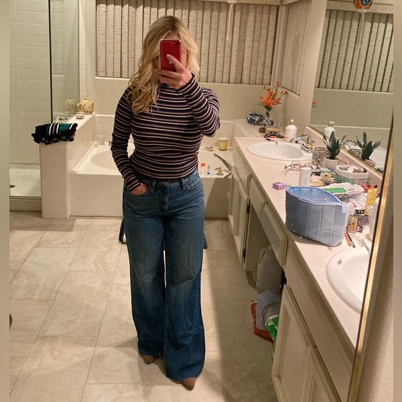 Striped turtleneck sweater. Size small - Picture 7 of 8